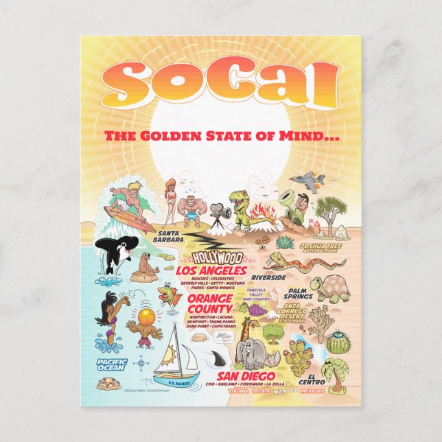 Anpassbar SoCal-postkort Vykort (Framsida)