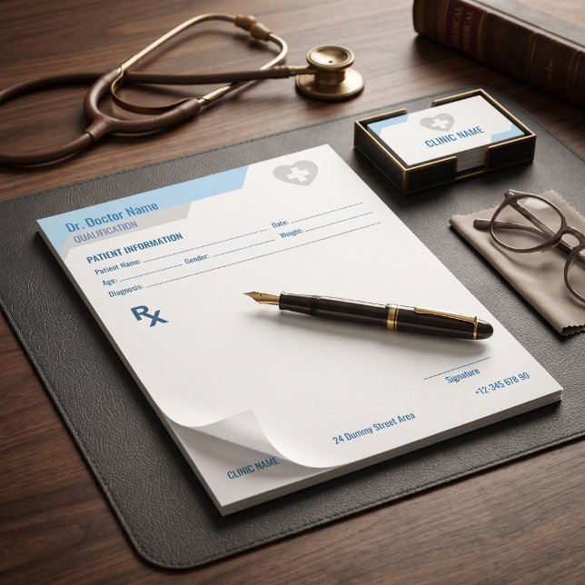 Anpassbart RX-block för läkare Redigerbar recept Anteckningsblock (Customizable RX Pad for Doctors Editable Prescription
)