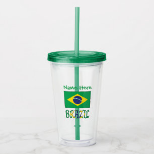 Anpassning av Brasiliens och Brasiliens Flagga Grö Take Away Mugg