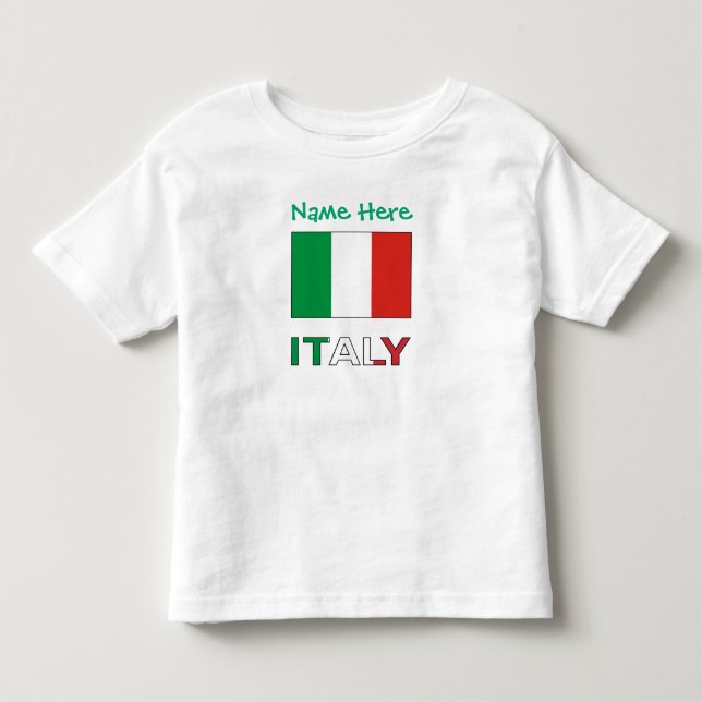 Anpassning av den italienska Flagga Grönt T Shirt (Framsida)