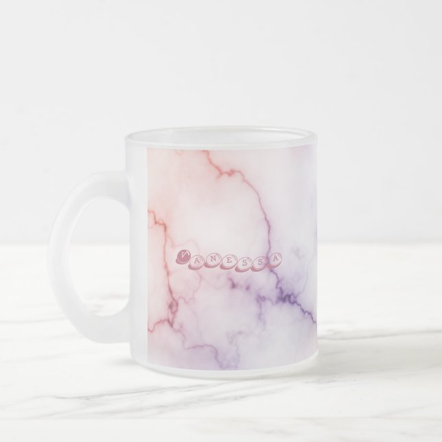 Anpassning av färg Marble Mönster Frostad Glasmugg (Vänster)