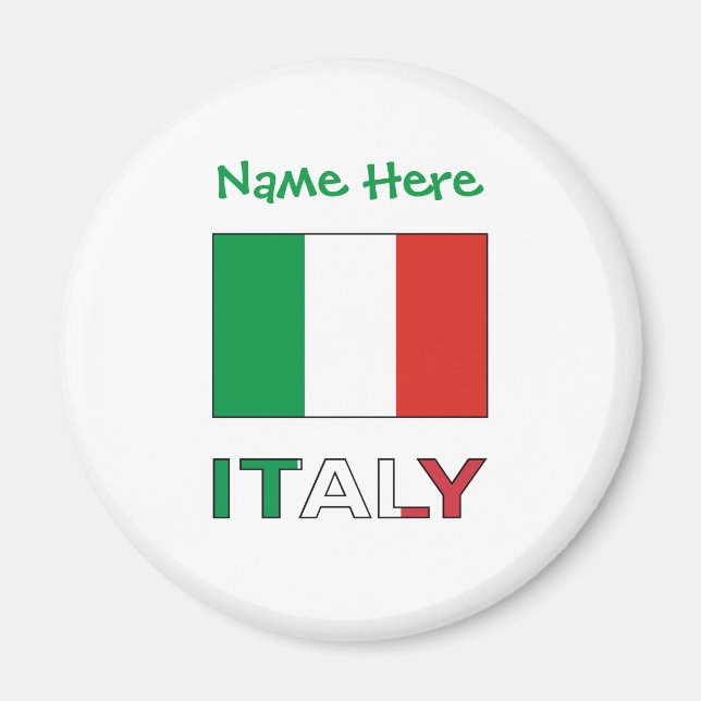 Anpassning av italien och italienska Flagga Magnet (Framsidan)