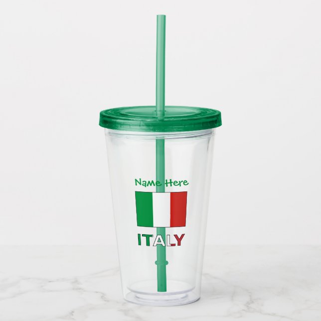Anpassning av italien och italienska Flagga Take Away Mugg (Framsida)