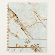 Anpassning av Light Grått Marble Daily Planner nam