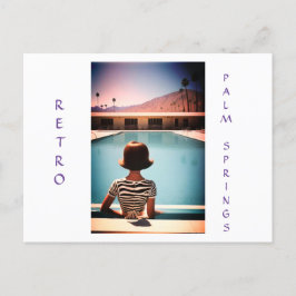 Anpassning av postkortet Retro Handflatan Poolside Vykort