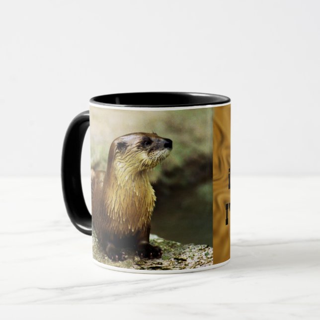 Anpassning av vänligt Otter och roligt meddelande Mugg (Framsida vänster)
