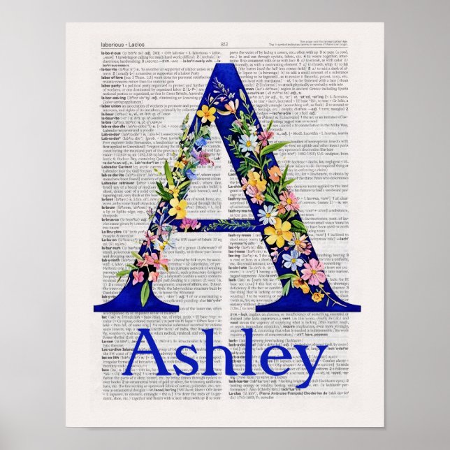 Anpassning Brev A namn Ashley Poster (Framsidan)