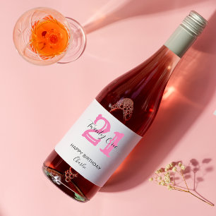 Anpassningsbar 10:e 21:a 30:e 40:e 60-Födelsedagsf Vinflaska Etikett