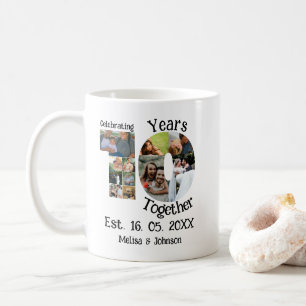 Anpassningsbar 10:e bröllop-årsdagen 11 fotokollag kaffemugg