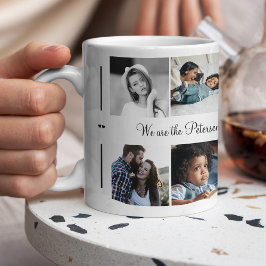 Anpassningsbar 10 fotokollage din moderna textfami kaffemugg