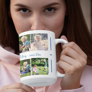 Anpassningsbar 10 fotokollage din moderna textfami kaffemugg