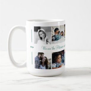 Anpassningsbar 10 fotokollage din moderna textfami kaffemugg