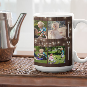 Anpassningsbar 10 fotokollage din textfamiljs rous kaffemugg
