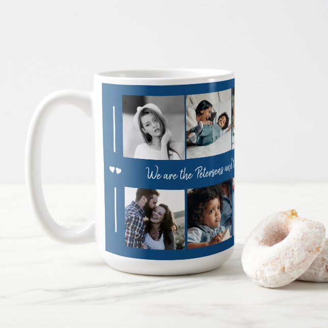Anpassningsbar 10 fotokollage eleganten i textfami kaffemugg (Med munk)