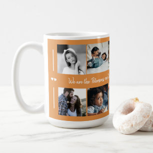 Anpassningsbar 10 fotokollage eleganten i textfami kaffemugg