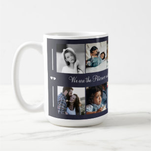 Anpassningsbar 10 fotokollage eleganten i textfami kaffemugg