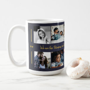 Anpassningsbar 10 fotokollage eleganten i textfami kaffemugg