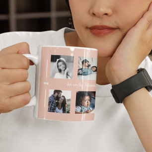Anpassningsbar 10 fotokollage eleganten i textfami kaffemugg