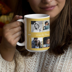 Anpassningsbar 10 fotokollage eleganten i textfami kaffemugg