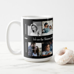 Anpassningsbar 10 fotokollage eleganten i textfami kaffemugg
