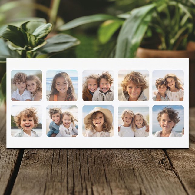 Anpassningsbar 10 Fotokollage med rundat ramar (Create A Personal Holiday Photo Card)