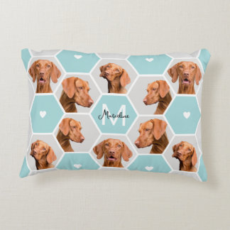 Anpassningsbar 10 Pet Hund Photo Collage Monogram Prydnadskudde