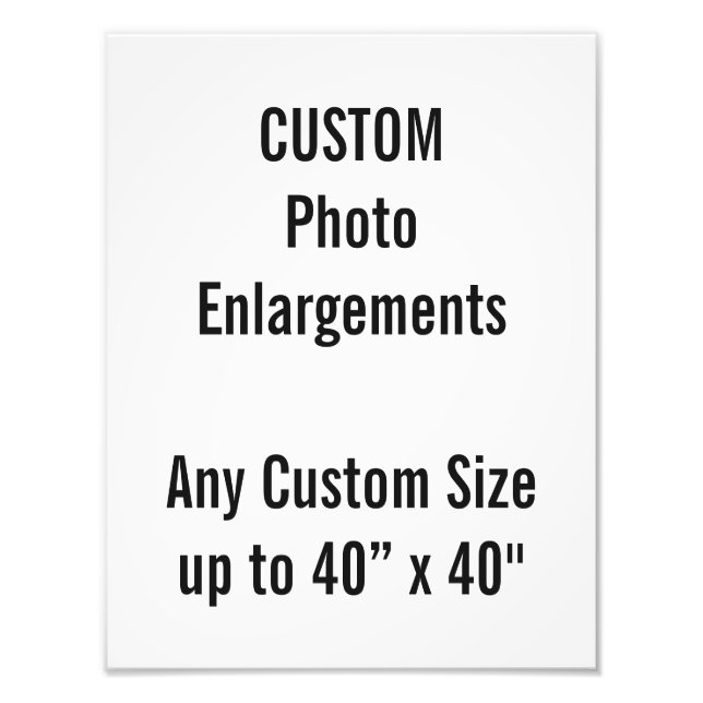 Anpassningsbar 10" x 13" Fotoutvidgning upp till 4 Fototryck (Framsidan)