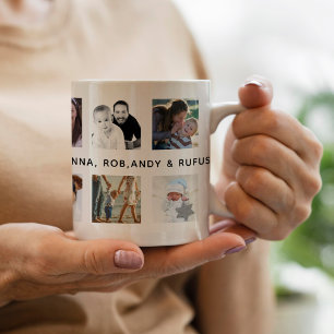 Anpassningsbar 12 Fotokollage för Grandma Anpassni Kaffemugg
