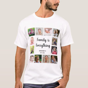 Anpassningsbar 12 Fotokollage Ram Family Namn-cita T Shirt
