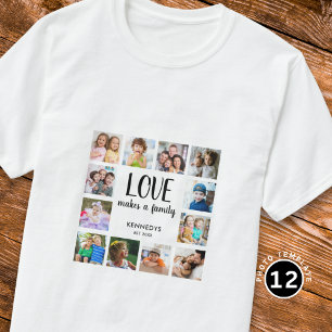 Anpassningsbar 12 Kärlek-offerttext för Photo Coll T Shirt