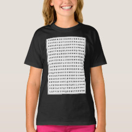 Anpassningsbar 12 Ord-sökbarn i familjen Ord T Shirt