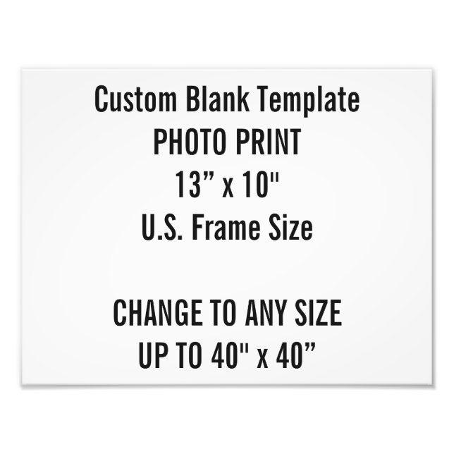 Anpassningsbar 13 × 10-tums fotoutskrift (USA Ram  Fototryck (Framsidan)