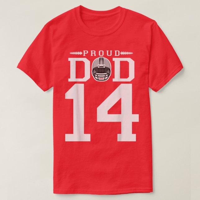 Anpassningsbar 14 Proud Football Pappa Personlig F T Shirt (Design framsida)