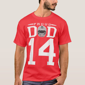 Anpassningsbar 14 Proud Football Pappa Personlig F T Shirt