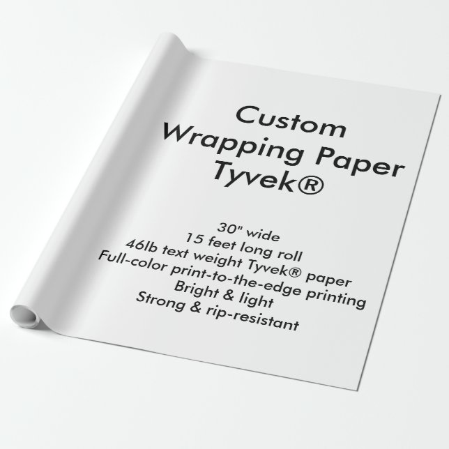 Anpassningsbar 15' Tyvek® som slår in papper rulle Presentpapper (Utrullad)