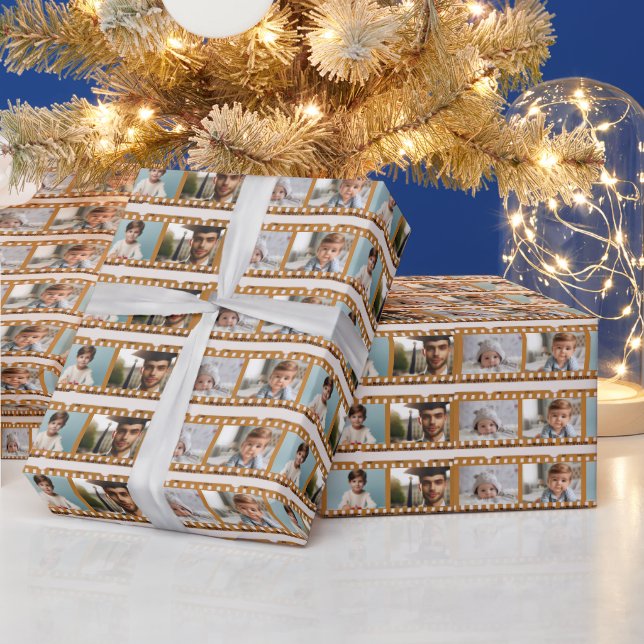 Anpassningsbar 16-fotofilmstripp Mönster, Tillfäll Presentpapper (Helgdagar)