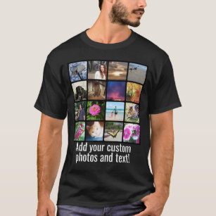 Anpassningsbar 16 Fotomosaic Bild Collage T Shirt