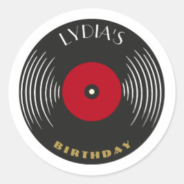 Anpassningsbar 1920-talet: Gatsby Vinyl Record Tem Runt Klistermärke