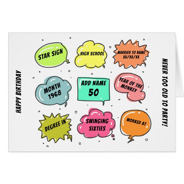 Anpassningsbar 1968 år född - DET HÄR ÄR DITT LIV  Hälsningskort (Framsidan Horizontal)