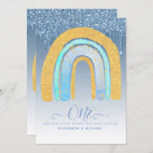 ANPASSNINGSBAR 1:a BIRTHDAY BLUE Silver Glitter re