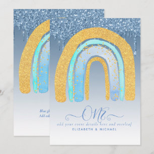 ANPASSNINGSBAR 1:a BIRTHDAY BLUE Silver Glitter re