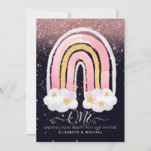 ANPASSNINGSBAR 1:a BIRTHDAY Girly Rosa Guld Glitte