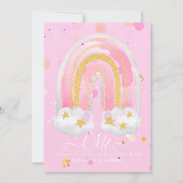 ANPASSNINGSBAR 1:a BIRTHDAY Girly Rosa Guld Glitte