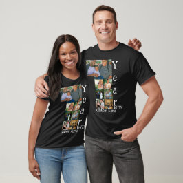 Anpassningsbar 1:a bröllop-årsdagen 7 fotokollage t shirt