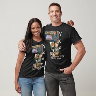 Anpassningsbar 1:a bröllop-årsdagen 7 fotokollage t shirt