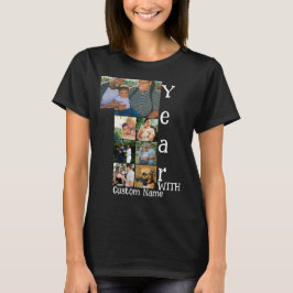 Anpassningsbar 1:a bröllop-årsdagen 7 fotokollage t shirt