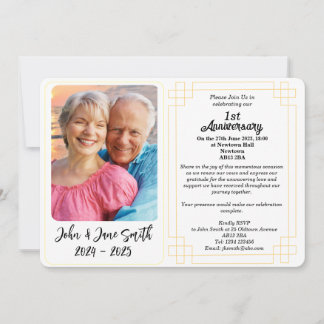 Anpassningsbar 1:a Pappra Bröllop-årsdagen av inbj Julkort