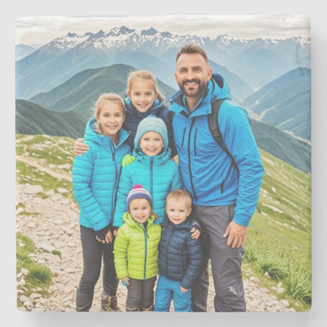 Anpassningsbar 1 Fotofamilj Stenunderlägg (Framsidan)