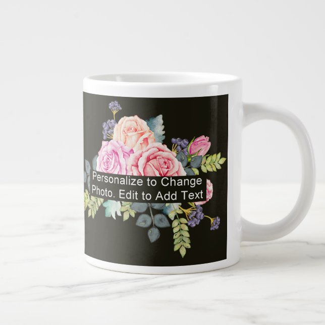 Anpassningsbar 1 Photo Artwork Slogan Jumbo Mugg (Höger)