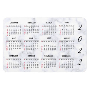 Anpassningsbar 2022 Marble Calendar Magnet